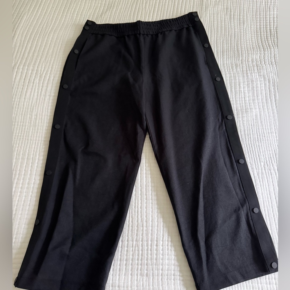James Perse Snap Side Size 2 Track Pants Black Joggers